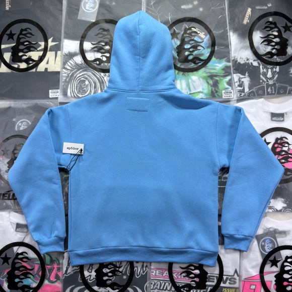 Sp5der OG Web V2 Hoodie ‘Dusty Blue’ - Picture 5 of 6